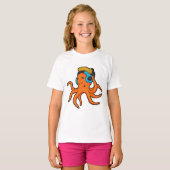 T-shirt Octopus en musique avec casque (Devant entier)