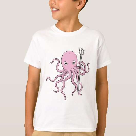 T-shirt Octopus en tant qu'assistant avec Trident (Devant)