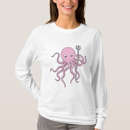 T-shirt Octopus en tant qu'assistant avec Trident (Devant)