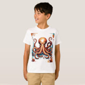 T-shirt Octopus - Forte Créature De Mer Quirky (Devant entier)