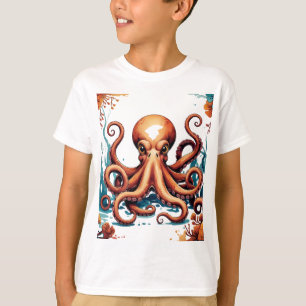 T-shirt Octopus - Forte Créature De Mer Quirky