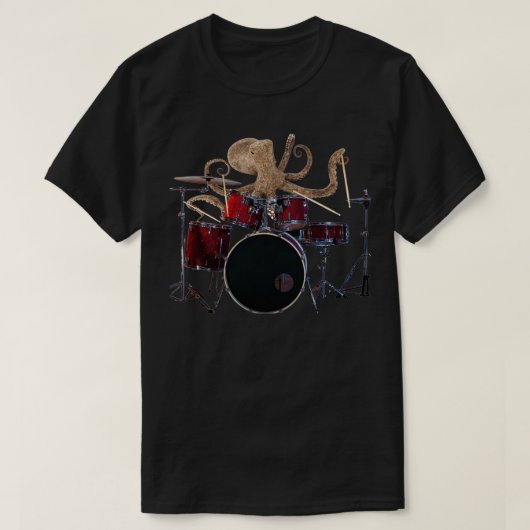 T-shirt Octopus Jouer Drums Rouges Mens Drummer Cadeau Oct (Design devant)