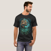 T-shirt Octopus Kraken Pirate Bateau (Devant entier)