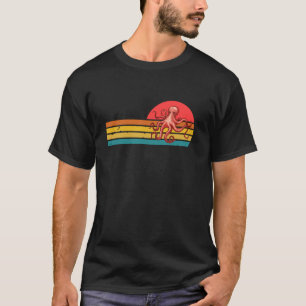 T-shirt Octopus Ocean Animal 80s Manches longues Rétro Oct