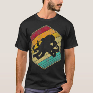T-shirt Octopus Ocean Fish Sea Retro Style Vintage les ann