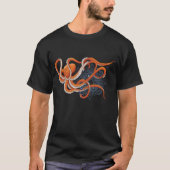 T-shirt Octopus Orange Mandala bleu (Devant)