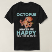 T-shirt Octopus Rend Joyeux Matin Océan Animaux Aliments M (Design devant)