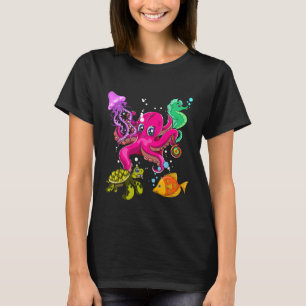 T-shirt Octopus Tortue de mer Jellyfish Squad Cute Anima