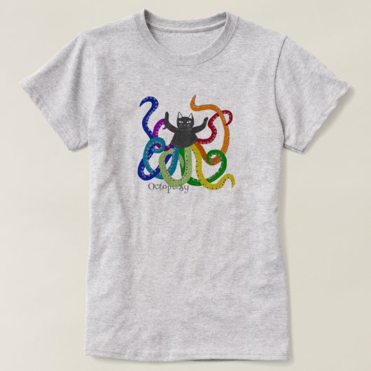 T-Shirt Octopussy Octopus Chat mignon (Design devant)