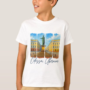 T-shirt Odesa Ukraine Voyage Voyage Coup de pinceau Odesa