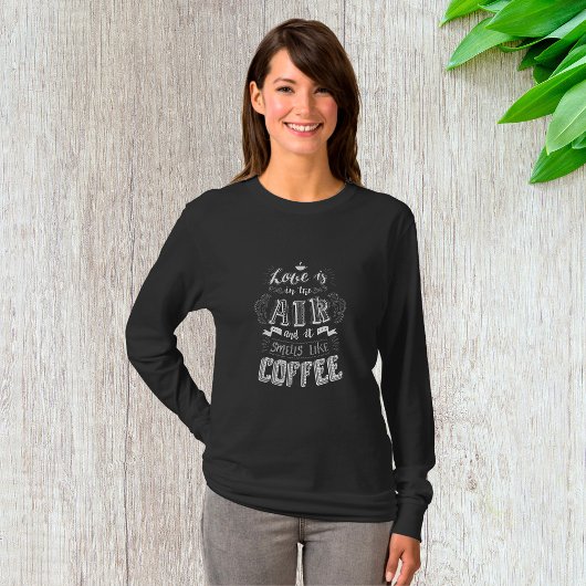 T-shirt Odeurs Comme Café Femme Longue Manche