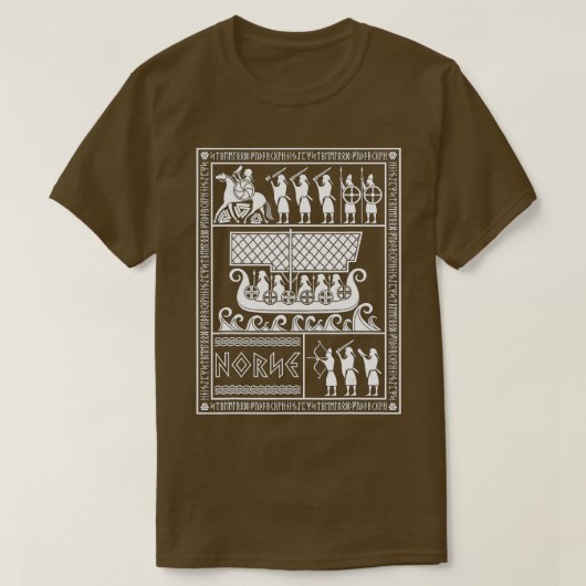 T-shirt Odin sur Sleipnir et Viking Warriors Norse Mytholo (Design devant)