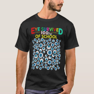 T-shirt Oeil A Survécu 100 Jours De Sondage Enseignant Enf