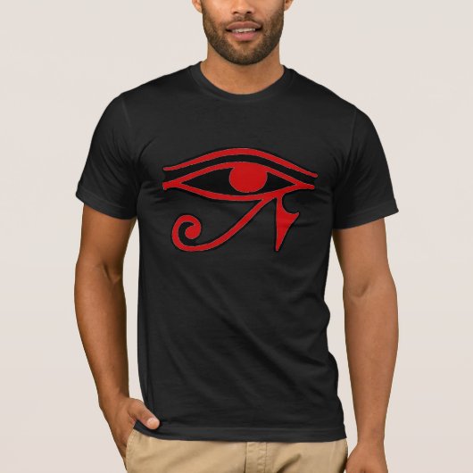T-shirt Oeil de chemise noire rouge de Horus (Devant)