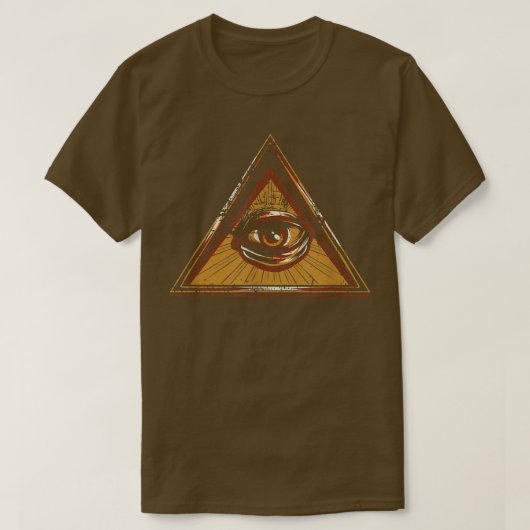 T-shirt OEil de la Providence Illuminati Pyramide déprimé  (Design devant)