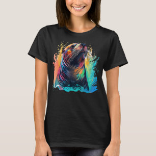 T-shirt Oeil de mer coloré Amoureux des animaux Splash Art