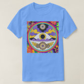 T-shirt Oeil Psychédélique Coloré Avec Fleurs (Design devant)