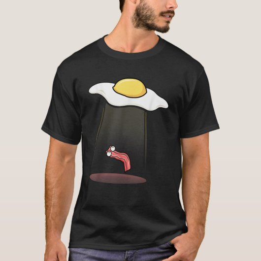 T-shirt Oeuf Abduction Bacon Amusant Alien OVNI Petit déje (Devant)