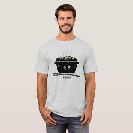T-shirt Oeuf chaud de tofu à ragoût de jjigae doux épicés (Devant entier)