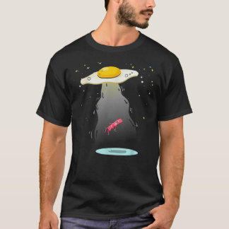 T-shirt Oeuf cool Abduction Bacon Amusant OVNI Petit déjeu