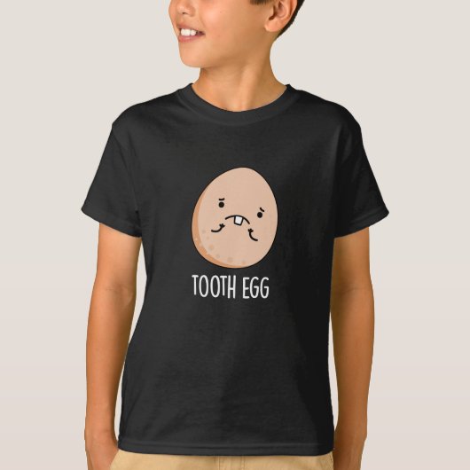 T-shirt Oeuf de dents amusant Dental Toothache Pun Dark BG (Devant)