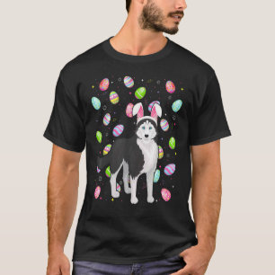 T-shirt Œuf de Pâques Chien drôle de Husky sibérien Sunda 