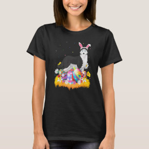 T-shirt Œuf de Pâques drôle Chien Husky Sibérien Dimanche