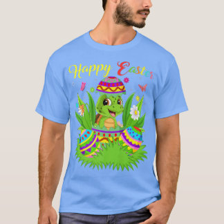 T-shirt Oeuf de Pâques Floral Tortue de mer Oeuf de Pâques