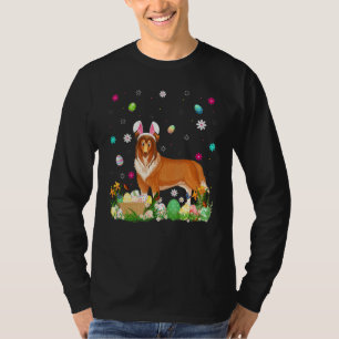 T-shirt Oeuf de Pâques Funny Rough Collie Chien dimanche d