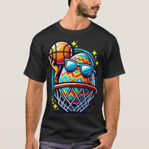 T-shirt Oeuf de Pâques Jouer Basket-Ball Sports Garçons Ho
