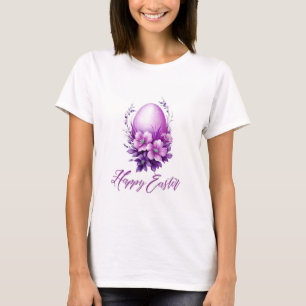 T-shirt OEuf de Pâques Rose en floraison