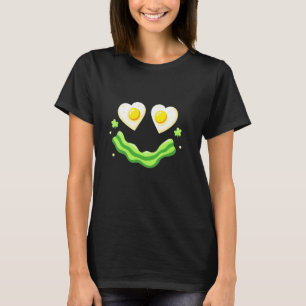 T-shirt Œuf de poulet vert œuf frit jambon sourire visage
