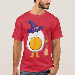 T-shirt Oeuf Dévasté Avec Casquette De Sorcière Halloween 