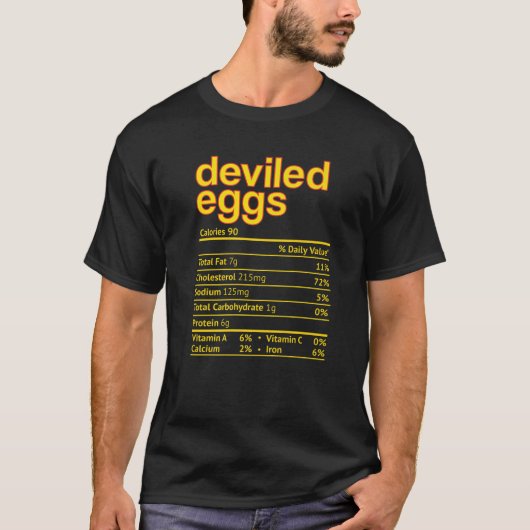 T-shirt Oeuf Deviled Nutrition Facts Drôle Thanksgiving Ch (Devant)