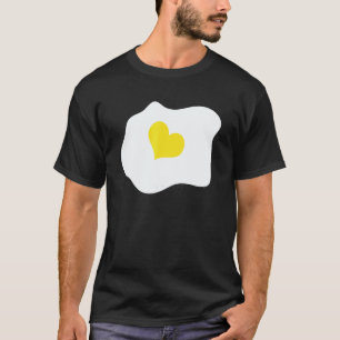 T-shirt Œuf Frit Cœur Œuf Jeu de Mots Petit Déjeuner Végét