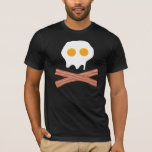 T-shirt Oeufs Bacon Crâne<br><div class="desc">Crâne et os croisés — le style petit-déjeuner! Deux oeufs avec jaunes et blanc font le crâne,  Deux bandes de bacon croisées font les os. Ce t-shirt amusant et graphique montre votre amour du petit-déjeuner et est sûr de tourner la tête!</div>