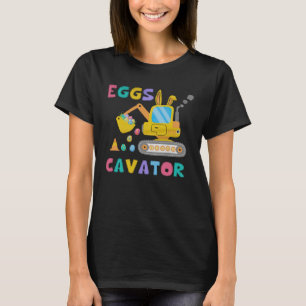 T-shirt Oeufs Cavateur Lapin de Pâques Excavateur Garçons