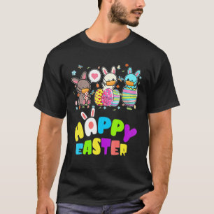 T-shirt Oeufs Colorés Lapins Dans Le Masque Visage Oeufs C