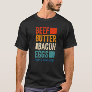 T-shirt Oeufs de bacon de boeuf Alimentation humaine Viand