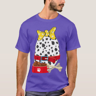 T-shirt Oeufs de lapin Chien Dalmatien Imprimer Lapin Drap