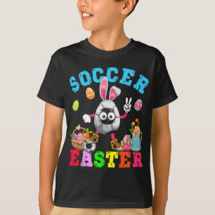 T-shirt Oeufs De Lapin De Pâques Jouer Costume De Football