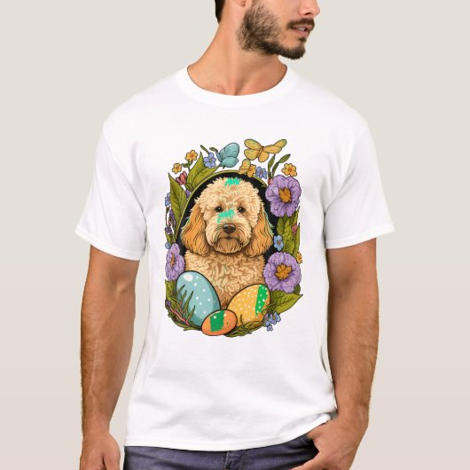 T-shirt Œufs de lapin Golden Doodle (Devant)