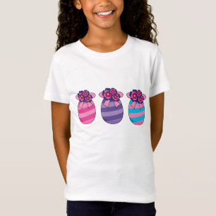 T-Shirt Oeufs de Pâques aux fleurs et au ruban