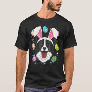 T-shirt Oeufs de Pâques Bunny Ear Frontière Collie Chien F