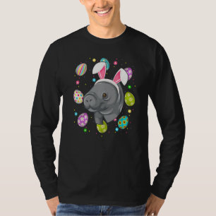T-shirt Oeufs de Pâques Bunny Ear Manatee Face Pâques dima