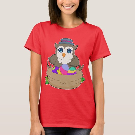 T-shirt OEufs de Pâques de Chouette Nid (Devant)