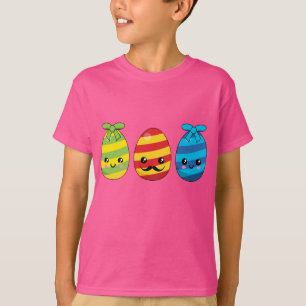 T-shirt Oeufs de Pâques de Kawaii avec des rubans