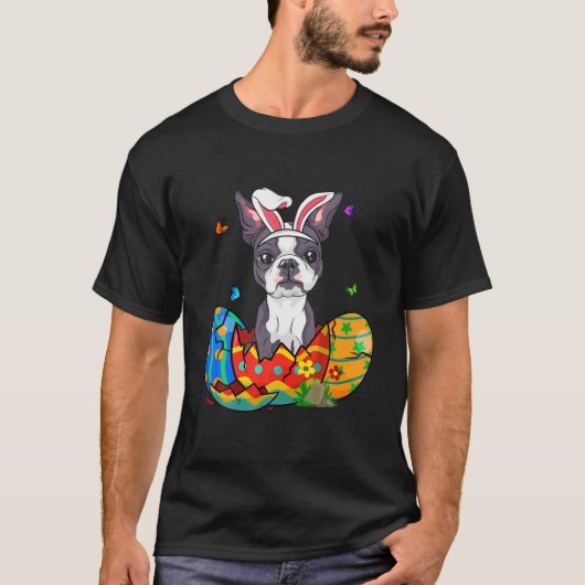 T-shirt OEufs de Pâques Français Chien de lapin Chien Cade (Devant)