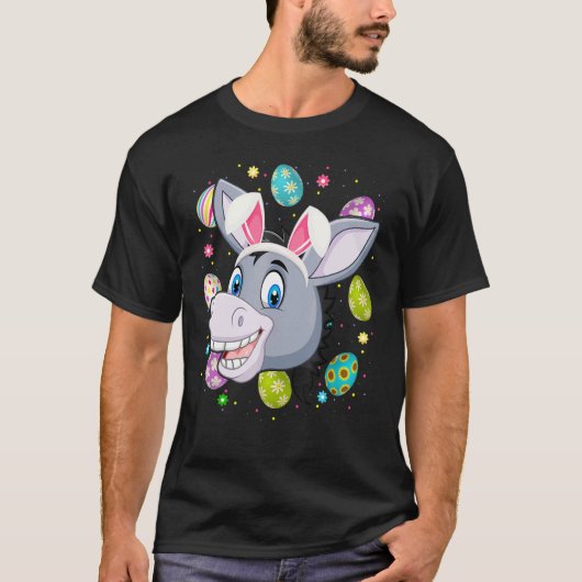 T-shirt Oeufs de Pâques Lapin Oeil Ourne Face âne dimanche (Devant)