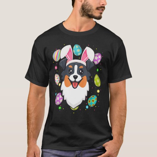T-shirt Oeufs de Pâques Lapin Oreille Australien Berger Vi (Devant)